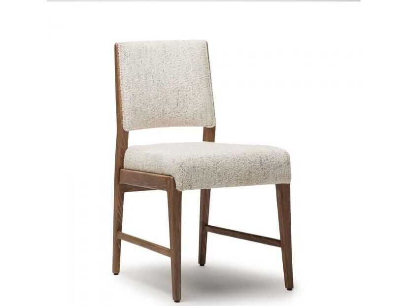 Interlude Home Ludlow Solid Wood Brown Upholstered Armless Dining Chair
