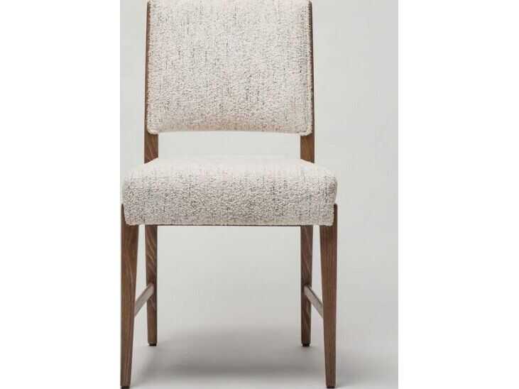 Interlude Home Ludlow Solid Wood Brown Upholstered Armless Dining Chair