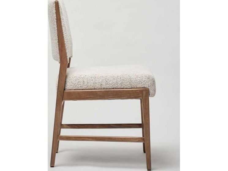 Interlude Home Ludlow Solid Wood Brown Upholstered Armless Dining Chair