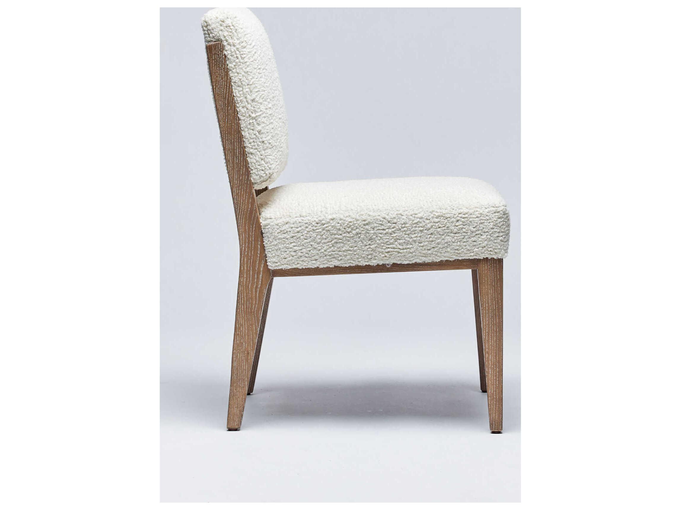 Interlude Home Marion Ash Wood White Upholstered Armless Dining Chair