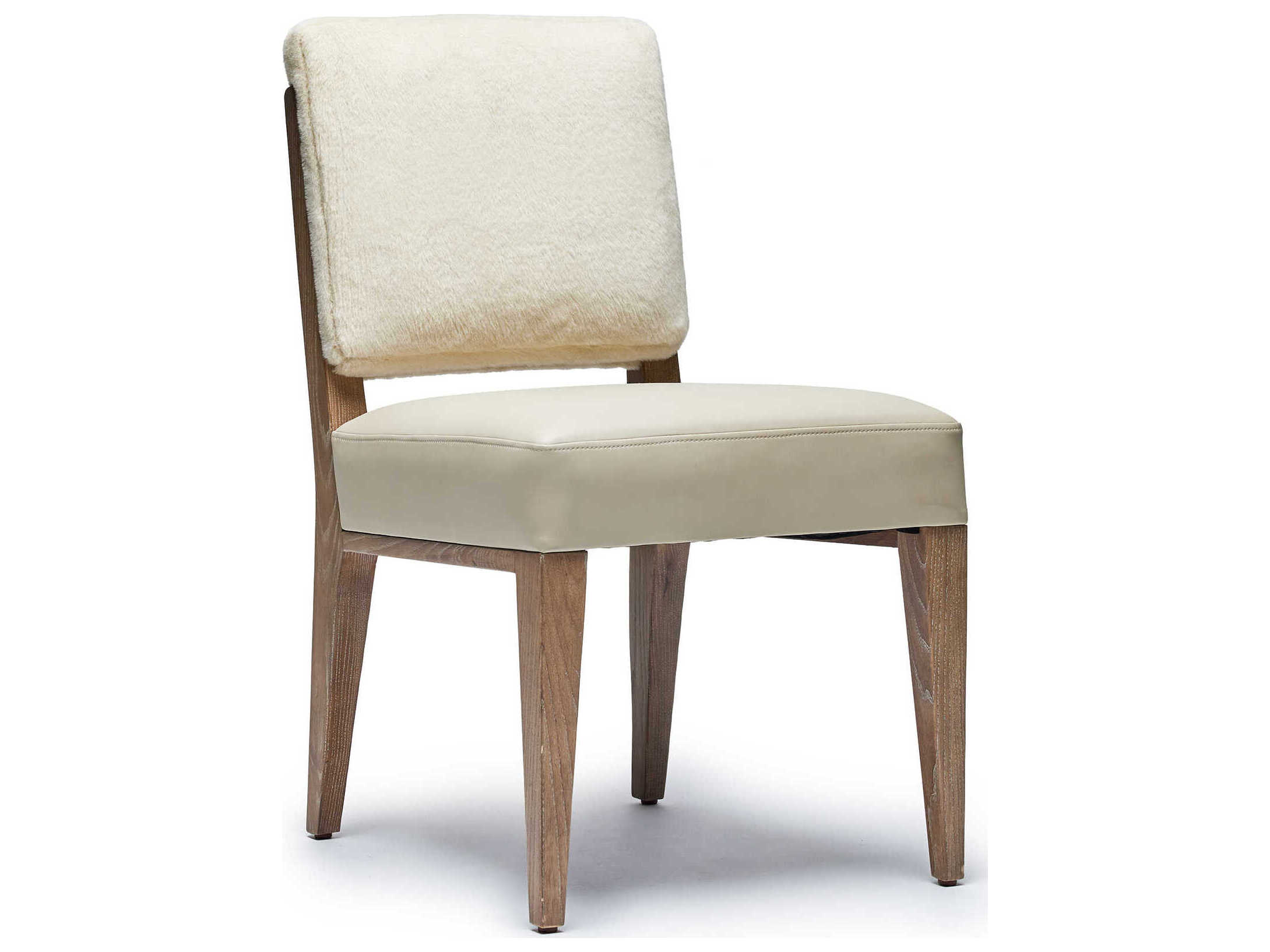 Interlude Home Marion Ash Wood Beige Upholstered Armless Dining Chair