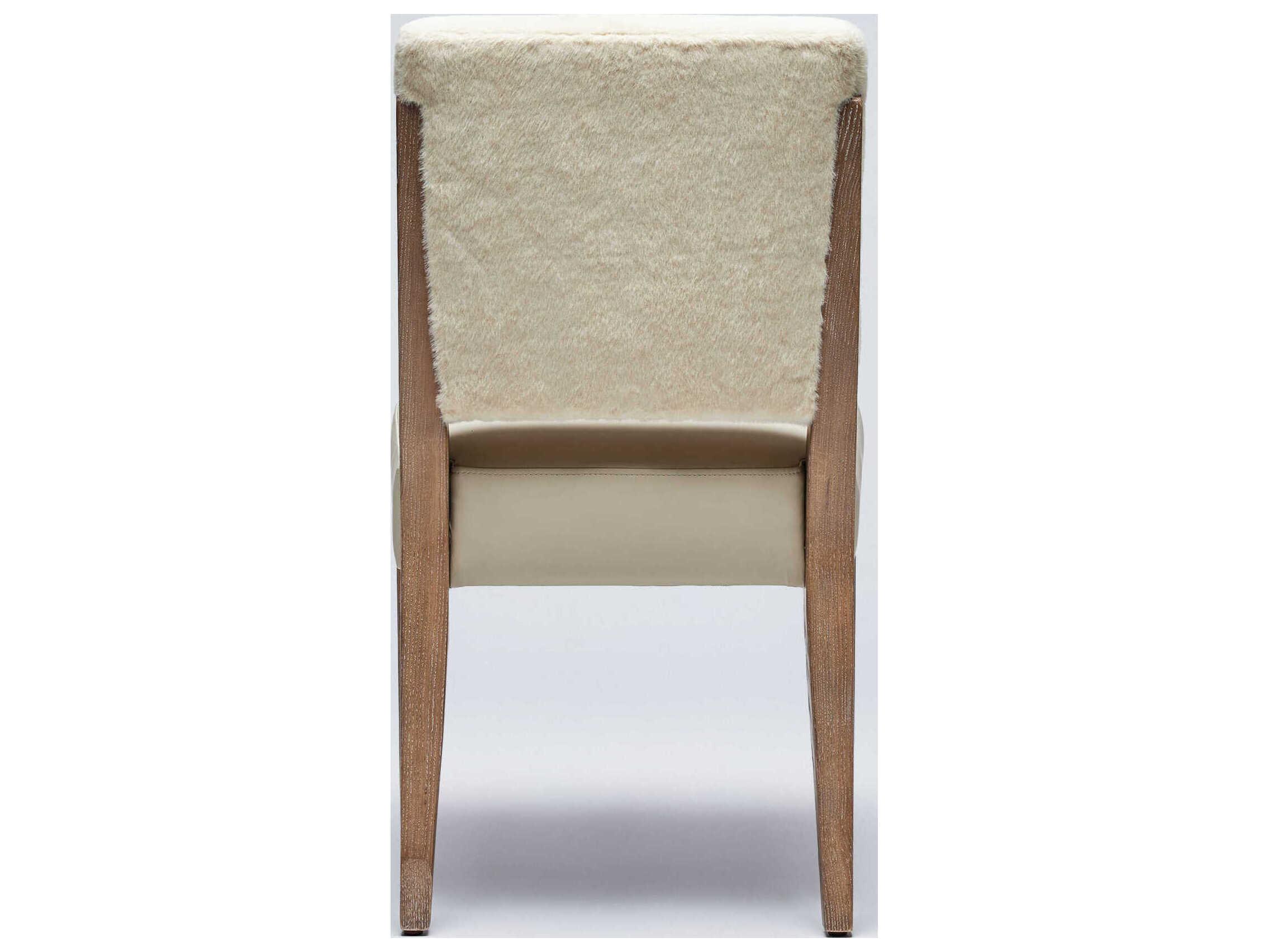 Interlude Home Marion Ash Wood Beige Upholstered Armless Dining Chair