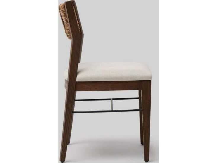 Interlude Home Colony Oak Wood Black Upholstered Armless Dining Chair