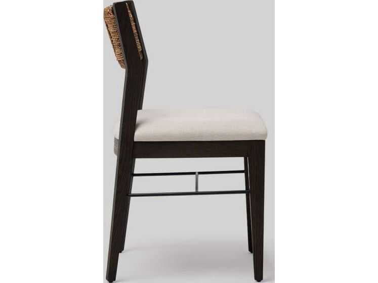 Interlude Home Colony Sungkai Wood Black Upholstered Armless Dining Chair