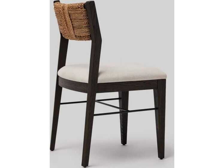 Interlude Home Colony Sungkai Wood Black Upholstered Armless Dining Chair