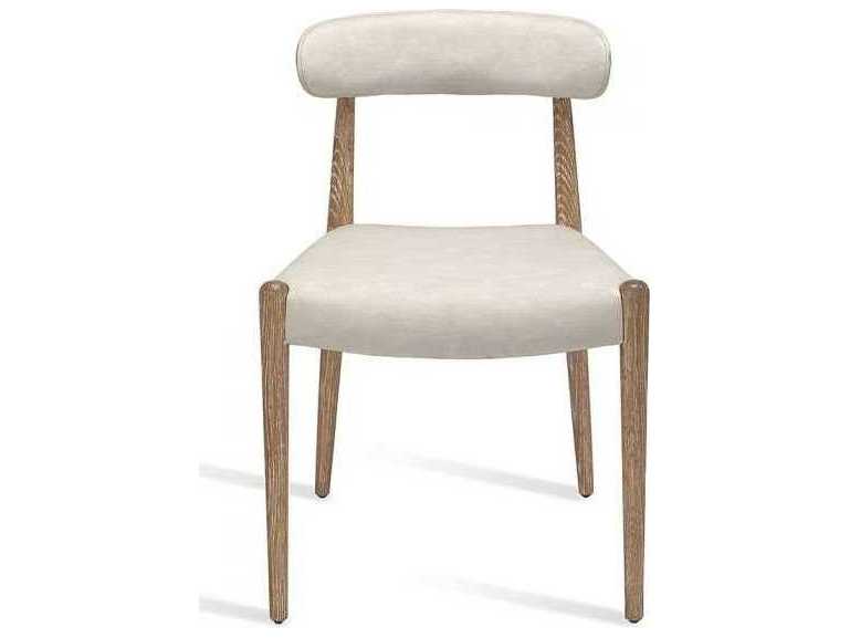 Interlude Home Adeline Oak Wood Beige Side Dining Chair