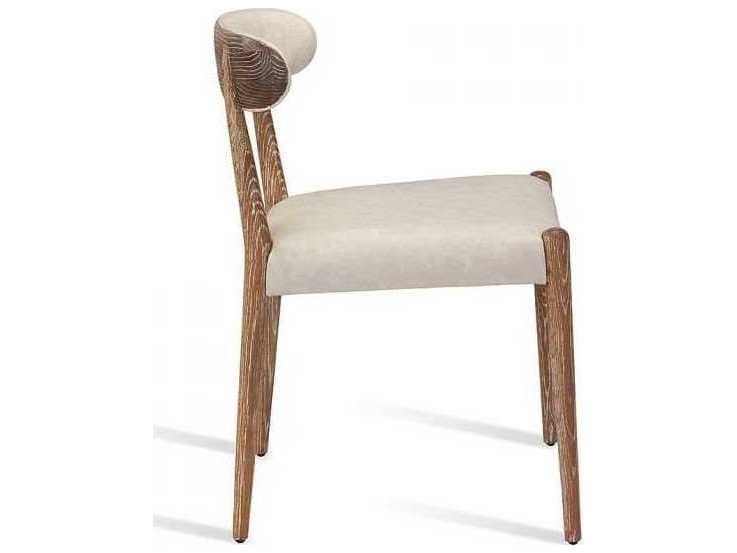 Interlude Home Adeline Oak Wood Beige Side Dining Chair