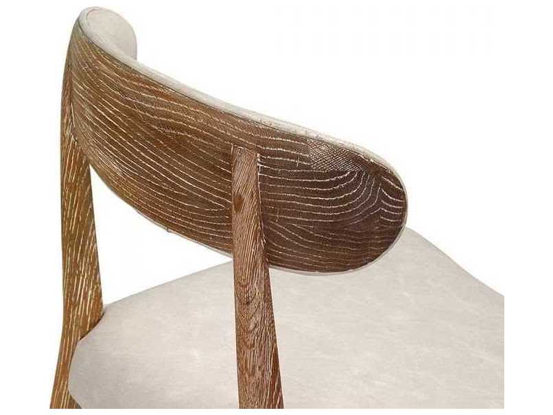 Interlude Home Adeline Oak Wood Beige Side Dining Chair