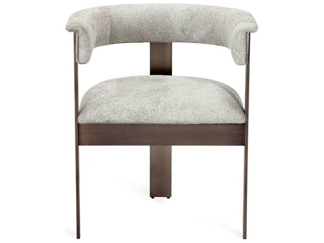 Interlude Home Darcy Leather Brown Upholstered Arm Dining Chair