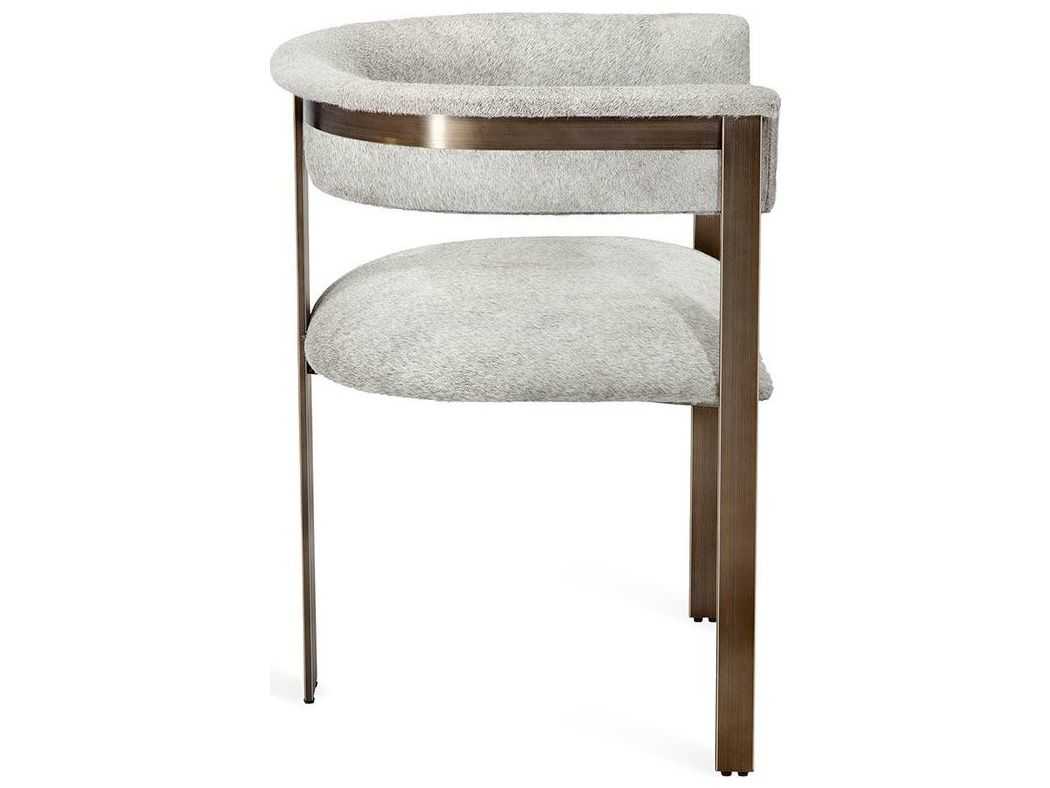 Interlude Home Darcy Leather Brown Upholstered Arm Dining Chair