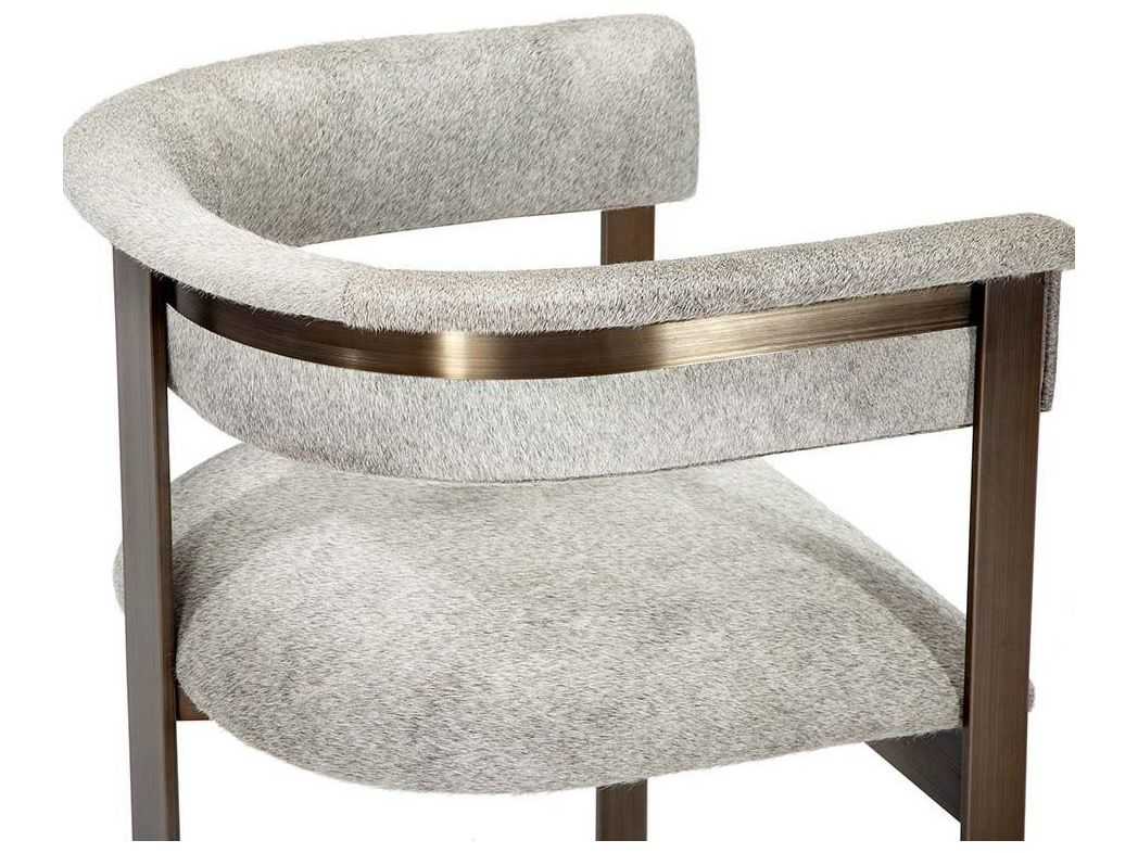 Interlude Home Darcy Leather Brown Upholstered Arm Dining Chair