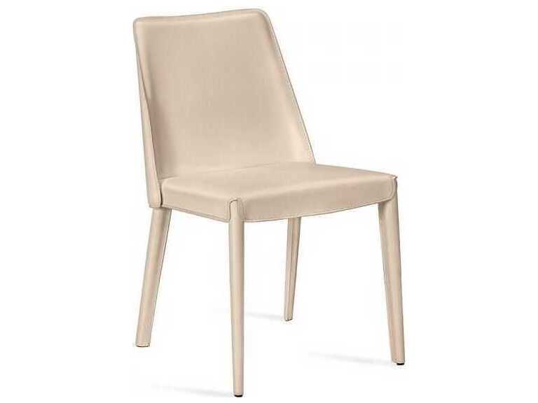 Interlude Home Malin Beige Leather Armless Dining Chair