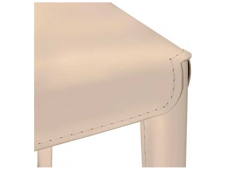 Interlude Home Malin Beige Leather Armless Dining Chair