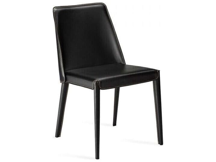 Interlude Home Malin Black Faux Leather Armless Dining Chair