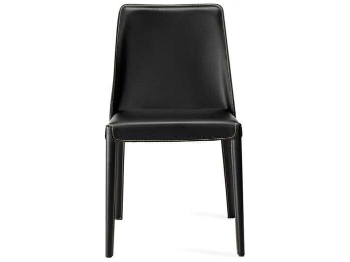 Interlude Home Malin Black Faux Leather Armless Dining Chair