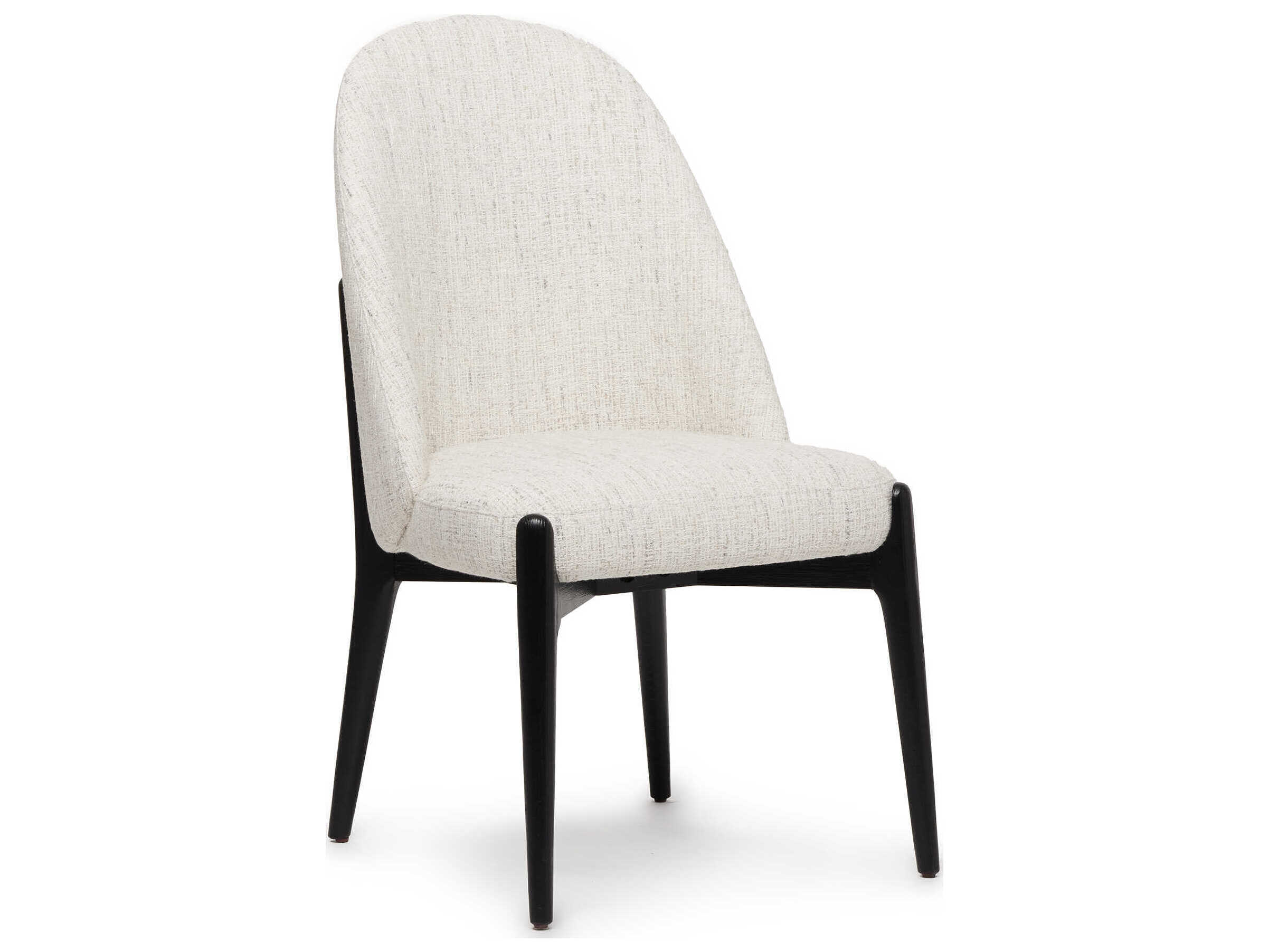Interlude Home Oakley Ash Wood Black Upholstered Armless Dining Chair