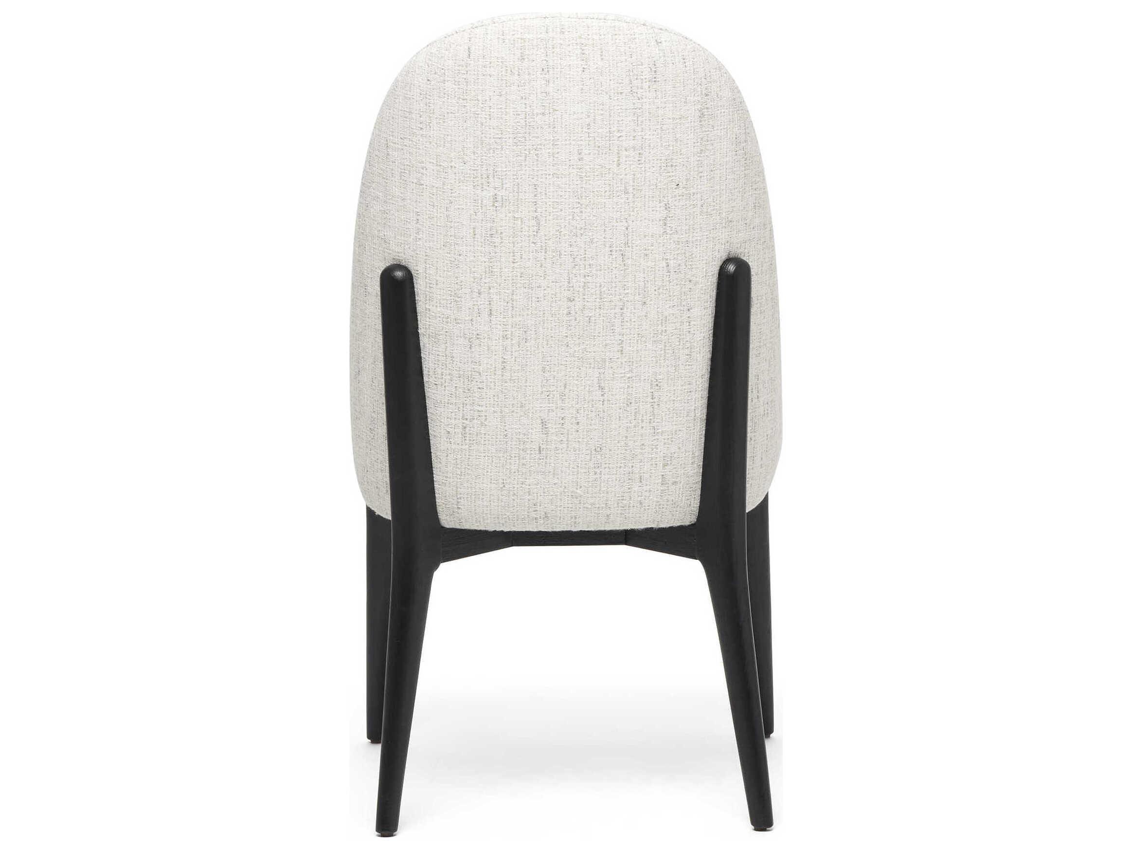 Interlude Home Oakley Ash Wood Black Upholstered Armless Dining Chair