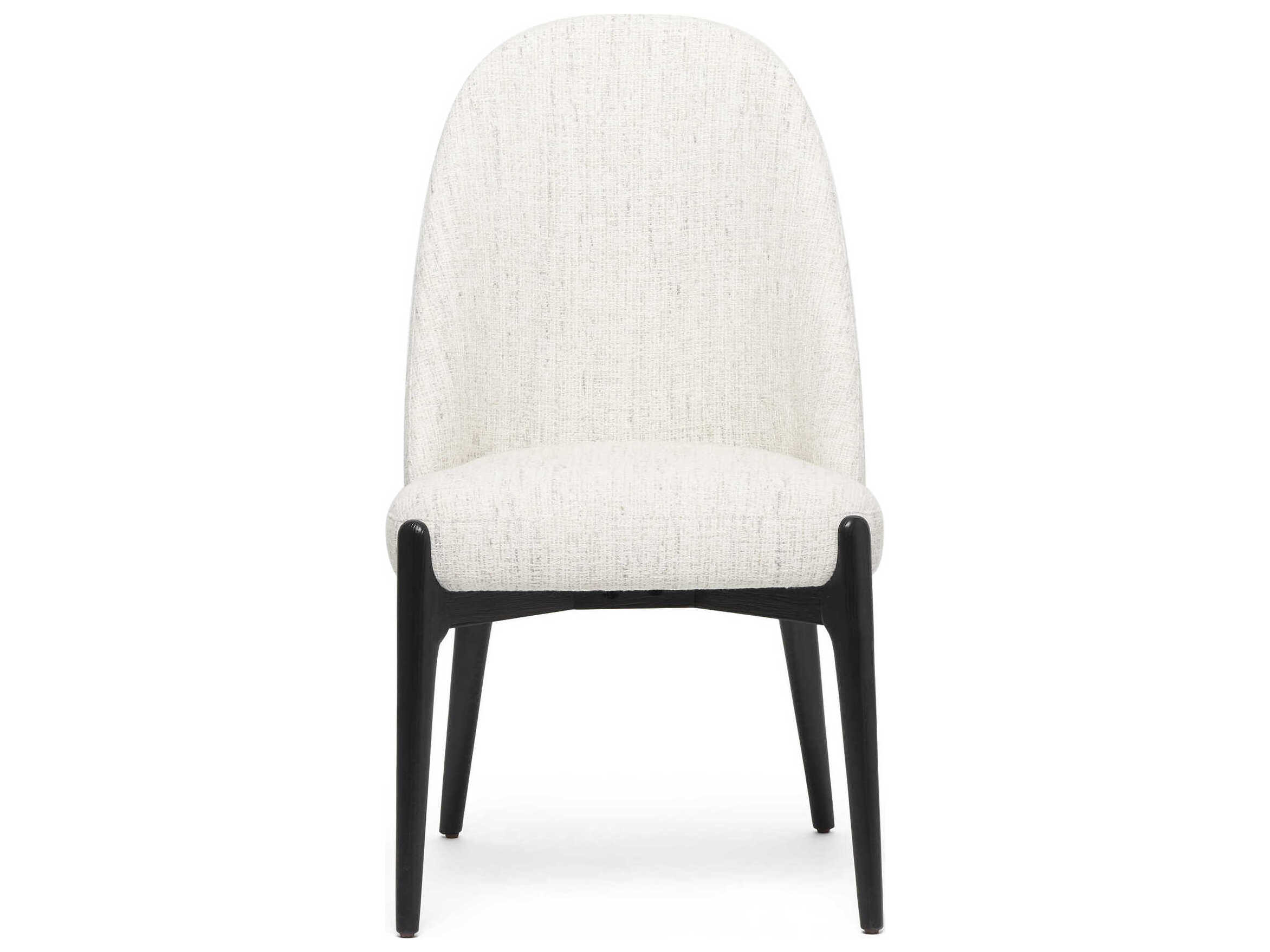 Interlude Home Oakley Ash Wood Black Upholstered Armless Dining Chair