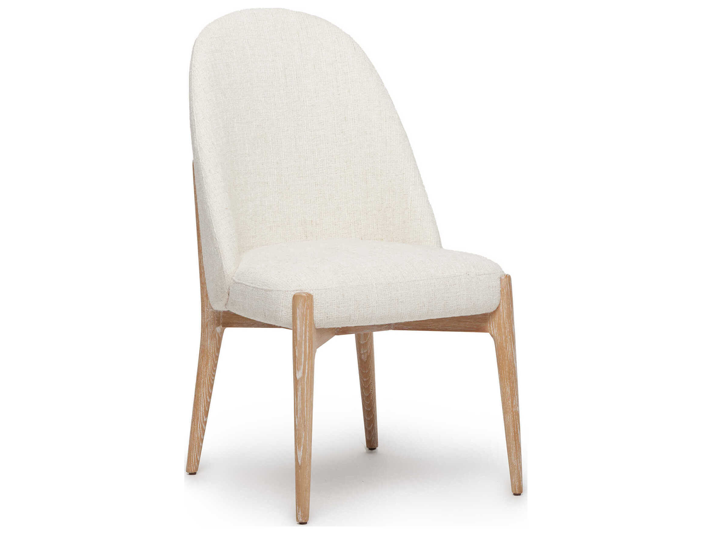 Interlude Home Oakley Ash Wood Beige Upholstered Armless Dining Chair