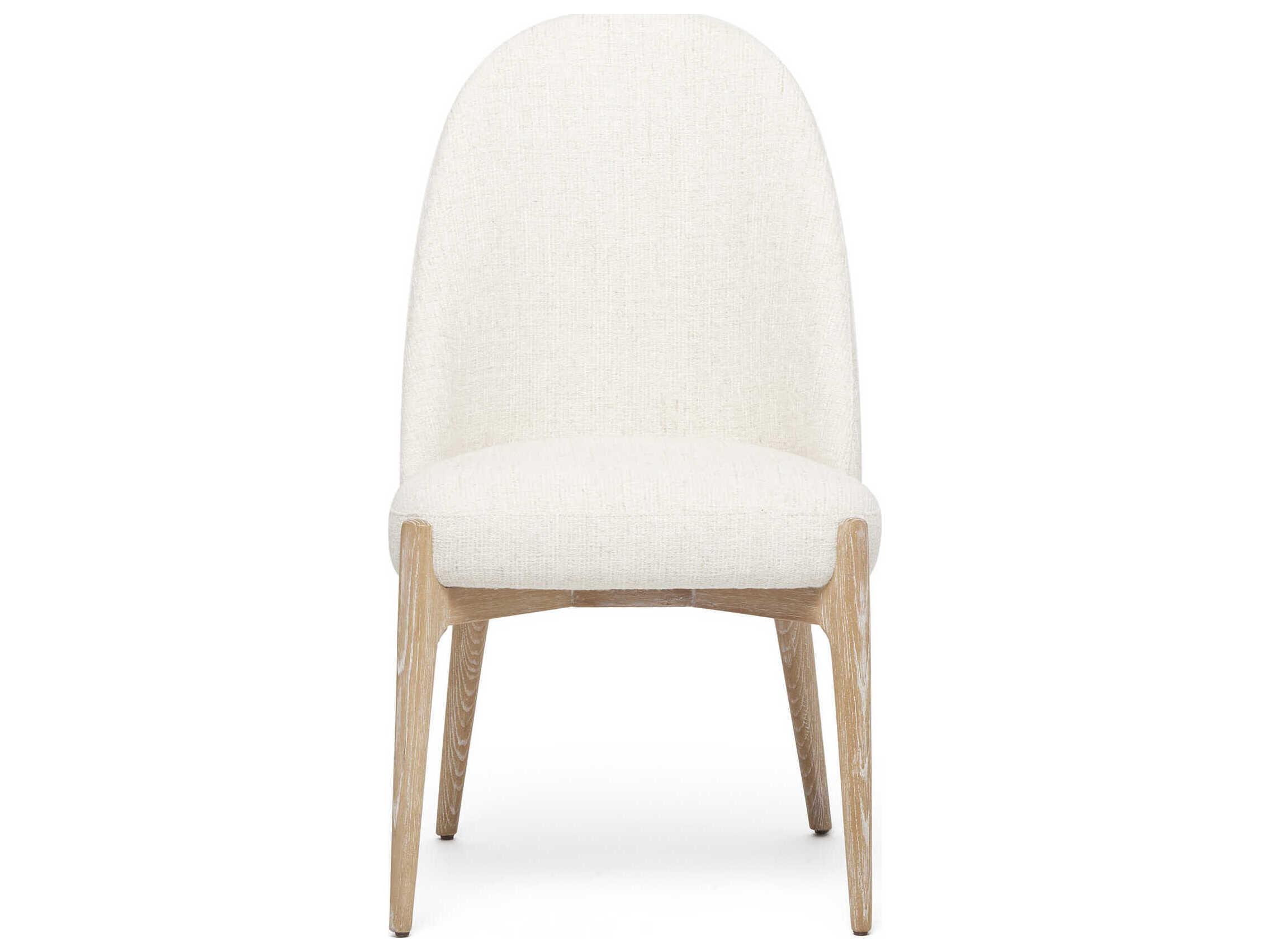 Interlude Home Oakley Ash Wood Beige Upholstered Armless Dining Chair