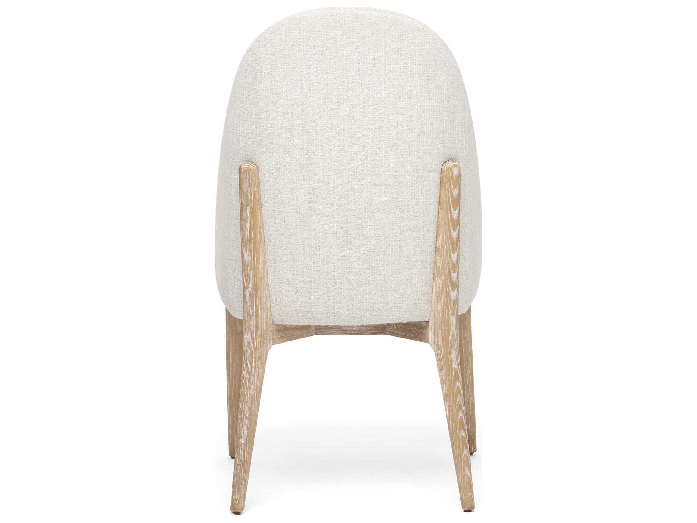 Interlude Home Oakley Ash Wood Beige Upholstered Armless Dining Chair