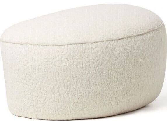 Interlude Home Laurent Cream Upholstered Ottoman