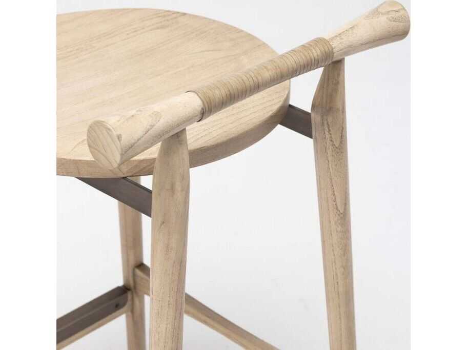 Interlude Home Madeira Sungkai Wood Counter Stool