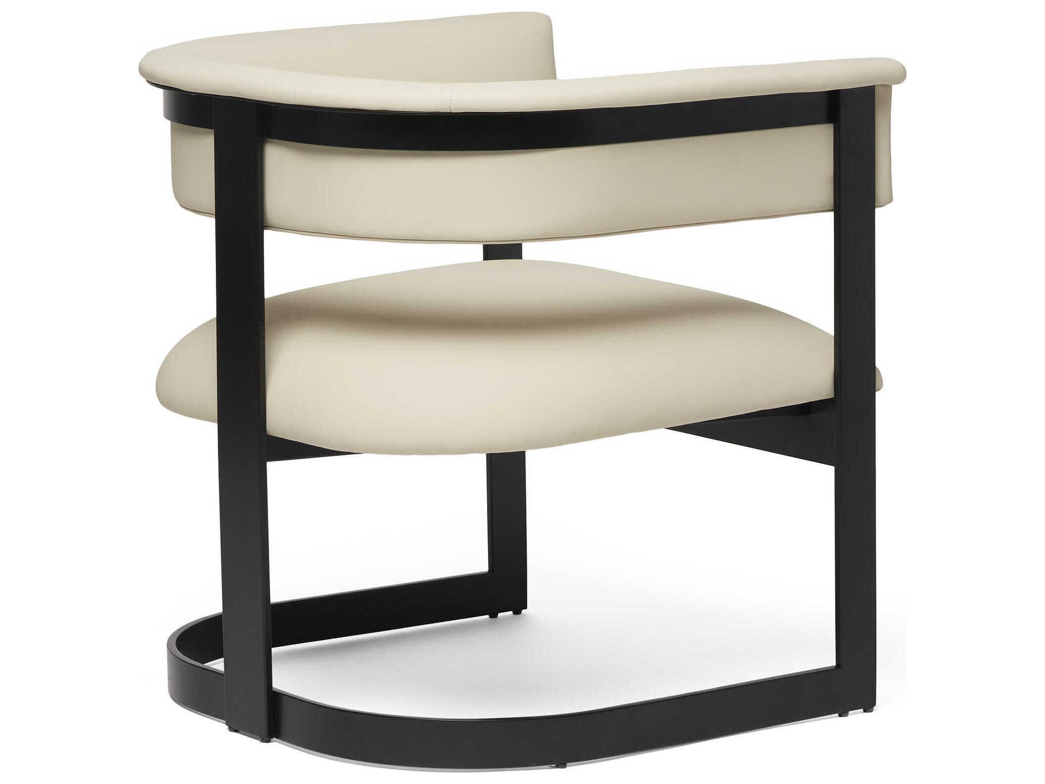 Interlude Home Darcy Black Leather Accent Chair