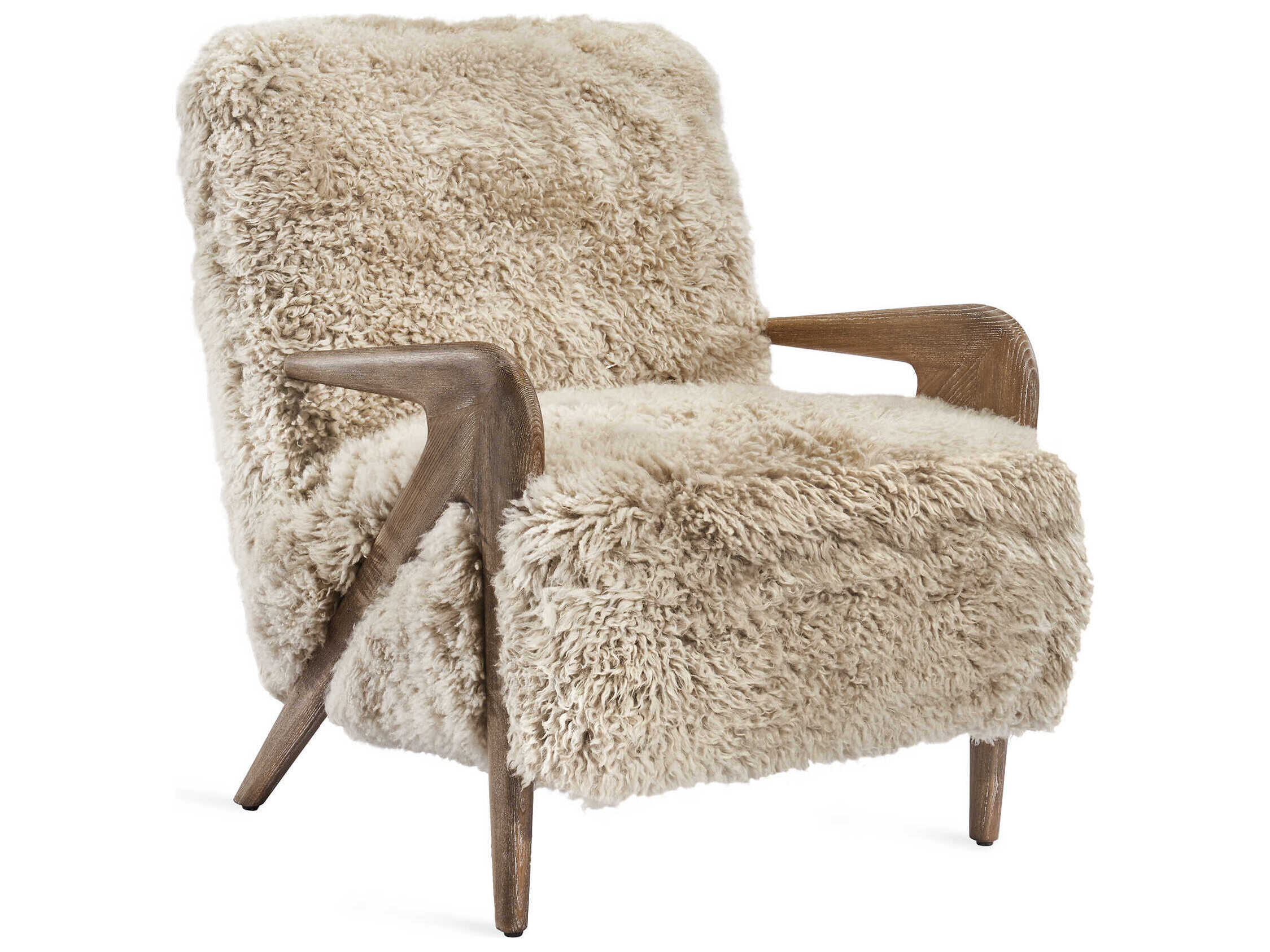 Interlude Home Angelica Brown Leather Accent Chair