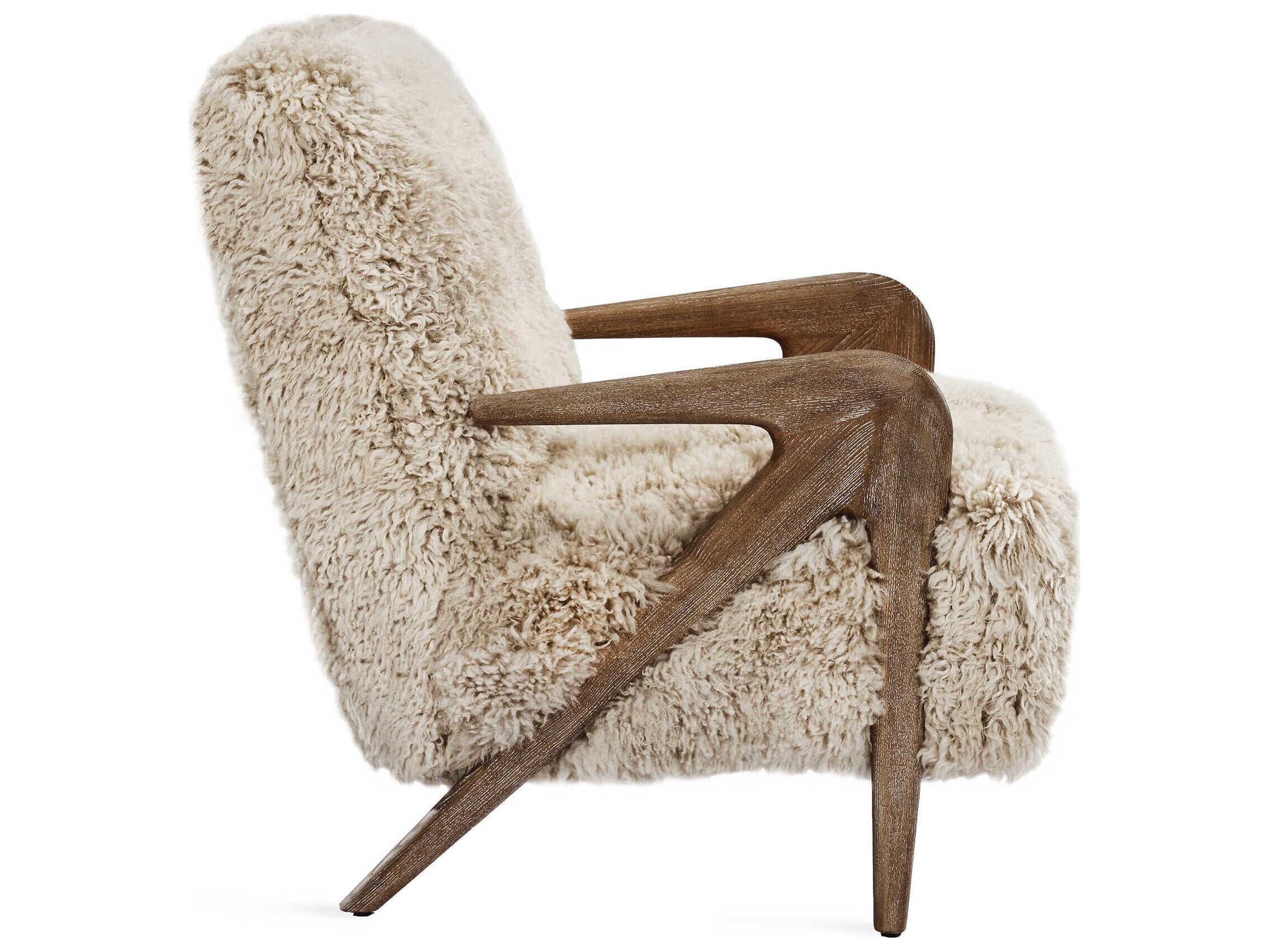 Interlude Home Angelica Brown Leather Accent Chair