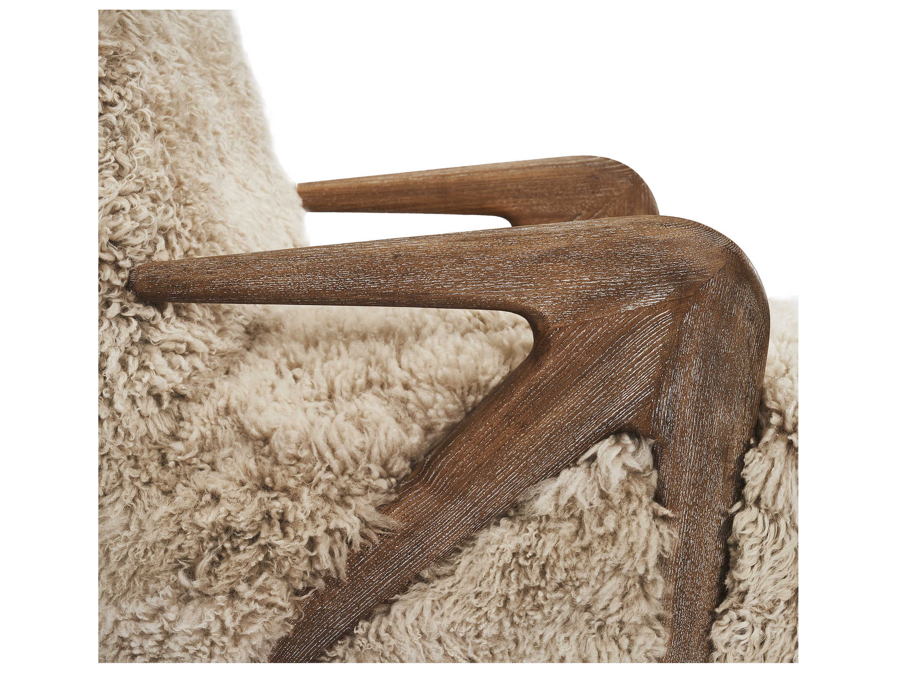 Interlude Home Angelica Brown Leather Accent Chair