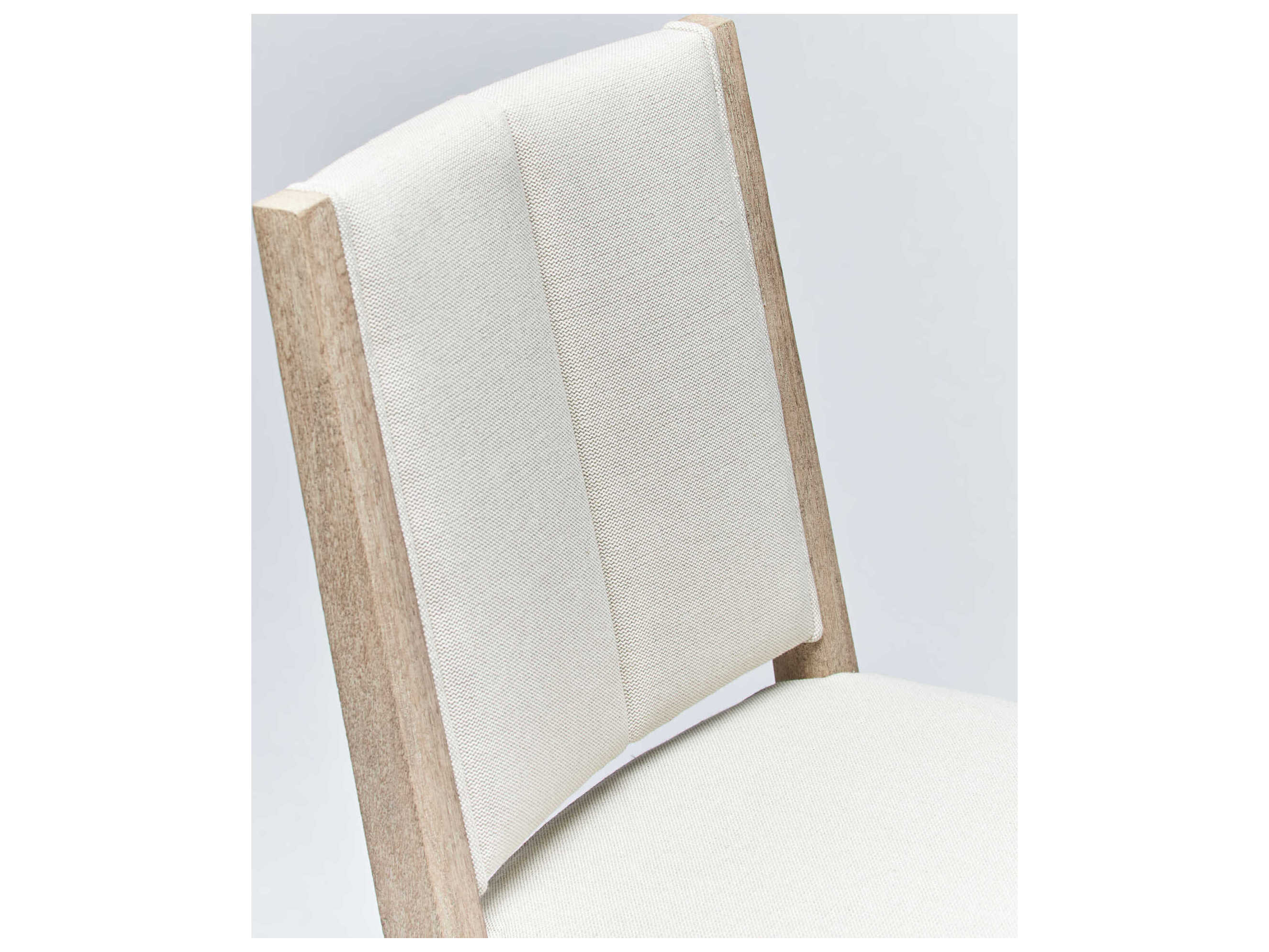 Interlude Home Largo Mahogany Wood White Upholstered Armless Dining Chair