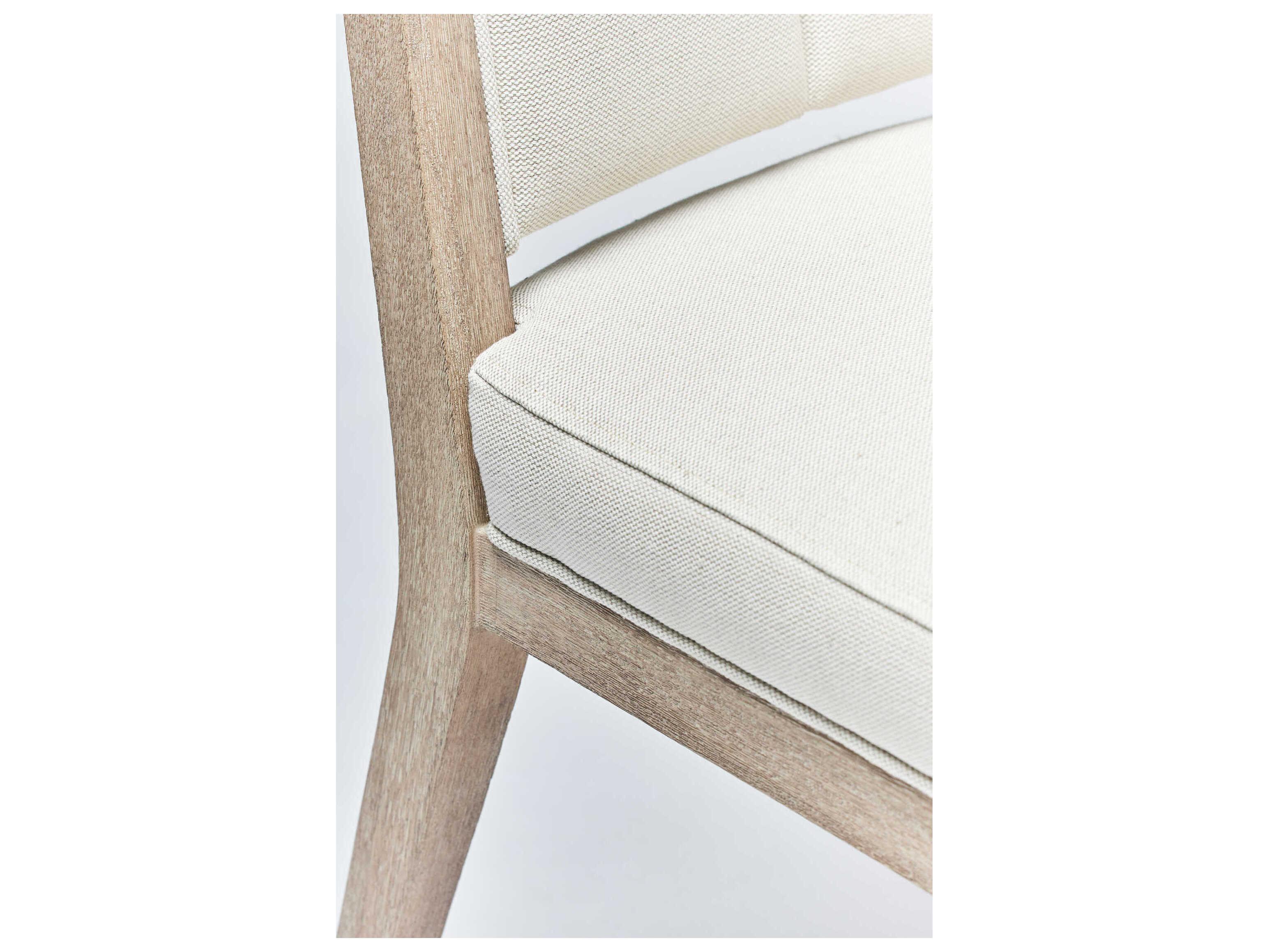 Interlude Home Largo Mahogany Wood White Upholstered Armless Dining Chair