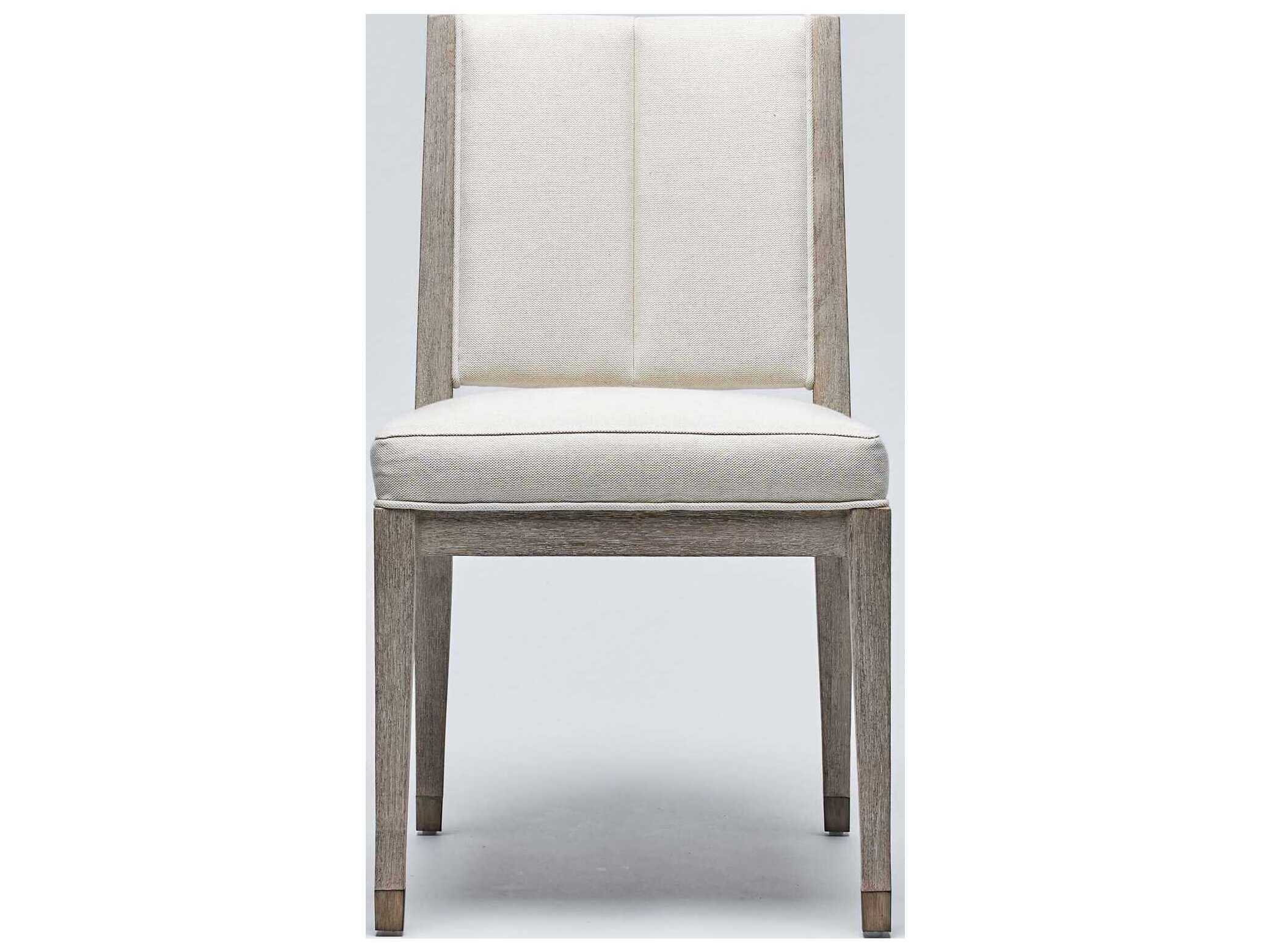 Interlude Home Largo Mahogany Wood Gray Upholstered Armless Dining Chair