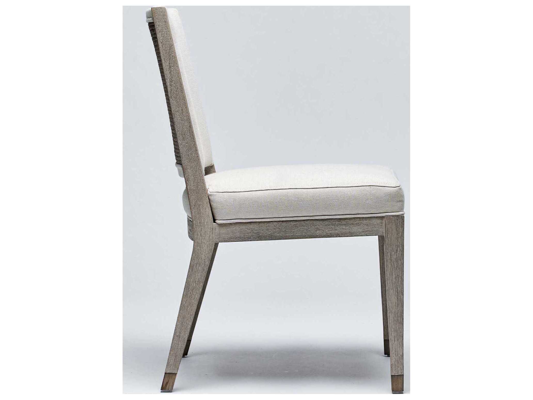 Interlude Home Largo Mahogany Wood Gray Upholstered Armless Dining Chair