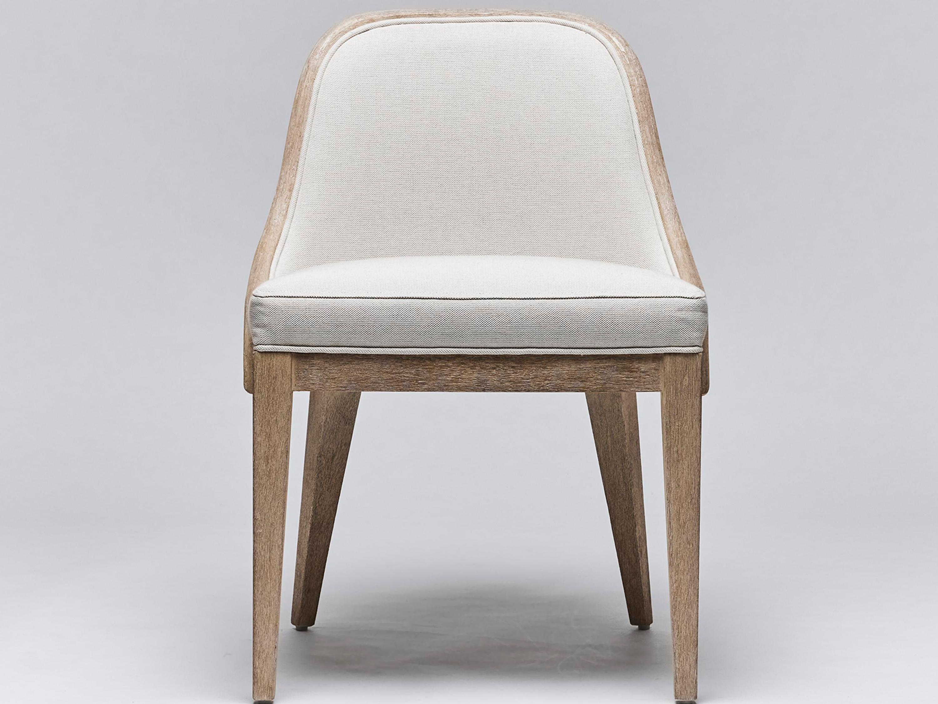 Interlude Home Siesta Mahogany Wood Natural Upholstered Armless Dining Chair