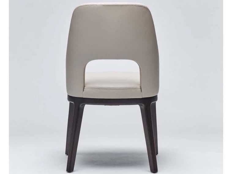 Interlude Home Canton Leather Mahogany Wood Beige Upholstered Side Dining Chair