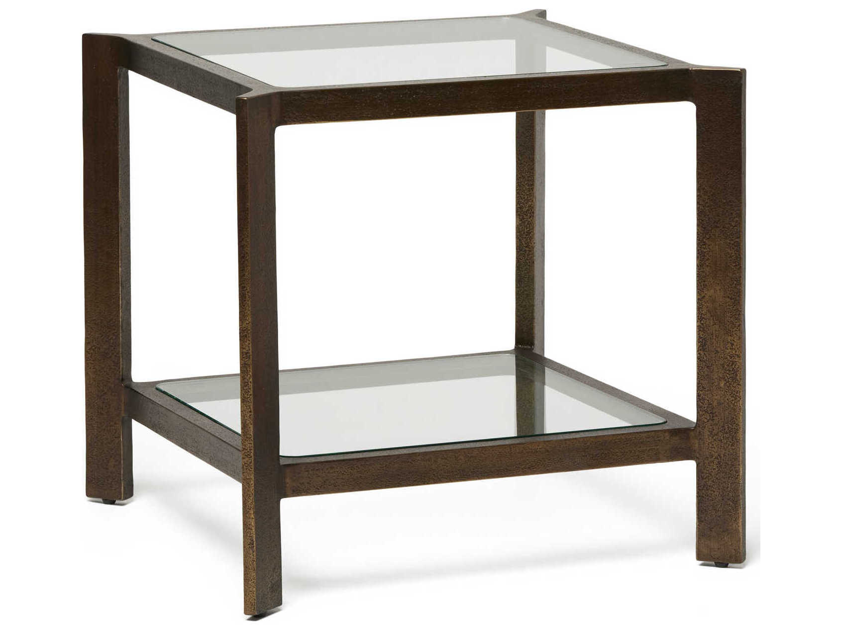 Interlude Home Linley Square Deep Bronze Clear Glass End Table