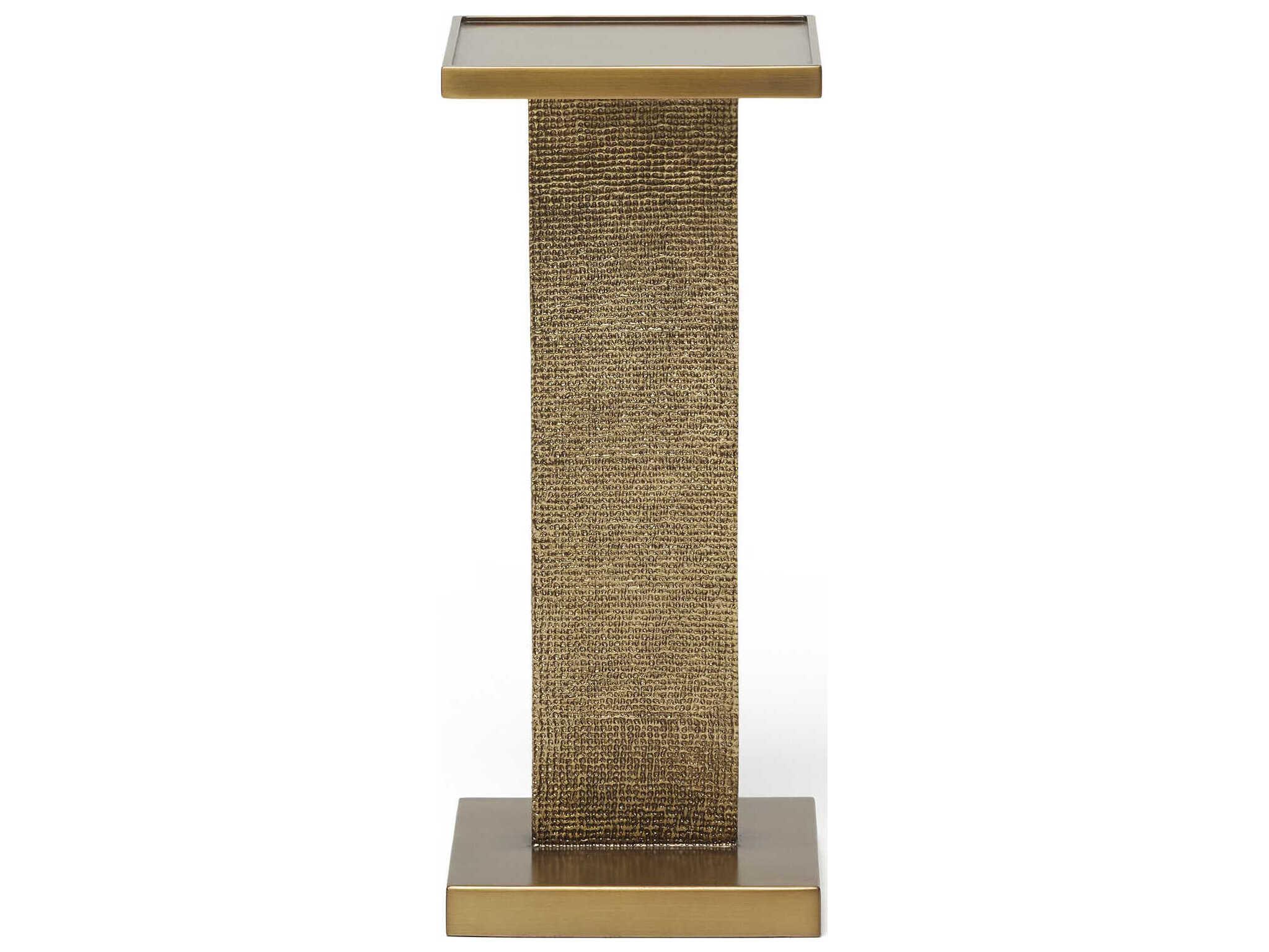 Interlude Home Greggs Square Metal Golden Bronze End Table