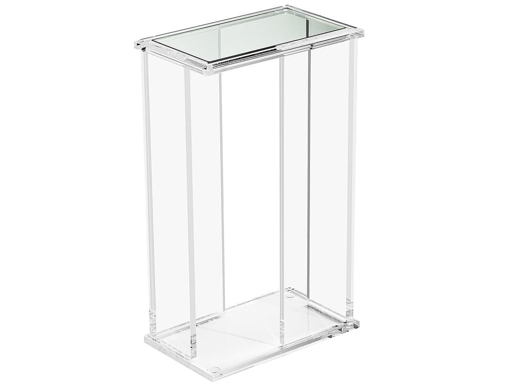 Interlude Home Rectangular Clear Glass End Table