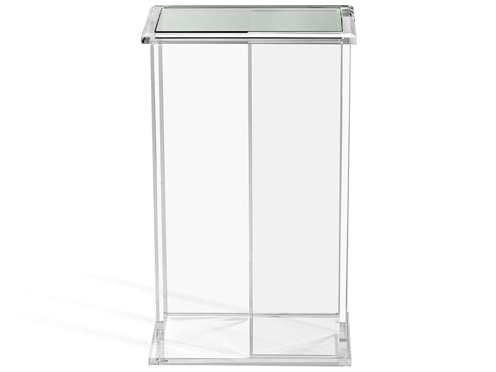 Interlude Home Rectangular Clear Glass End Table