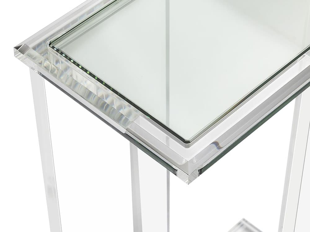 Interlude Home Rectangular Clear Glass End Table