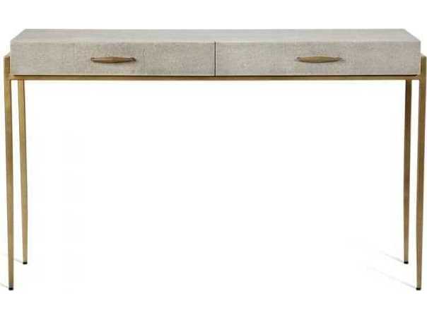 Interlude Home Gold Leaf Truffled Taupe Brown Secretary Desk