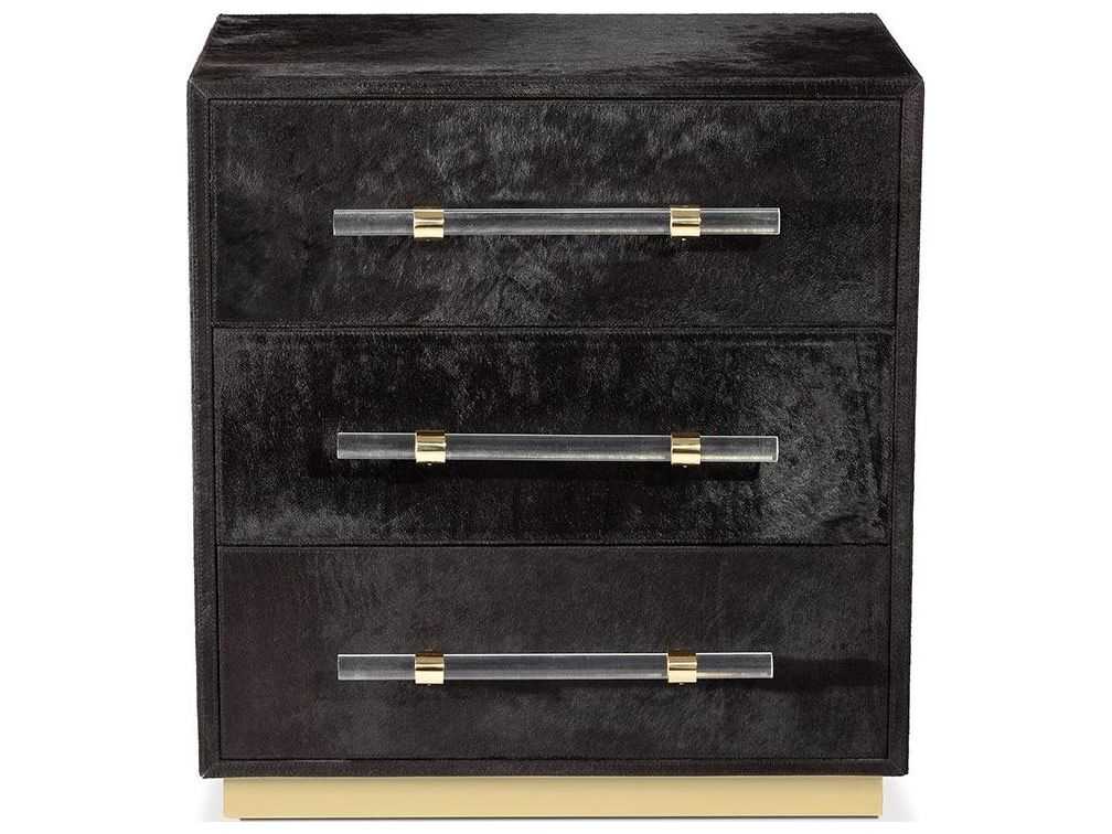 Interlude Home Cassian 3-Drawers Gold Chest Nightstand