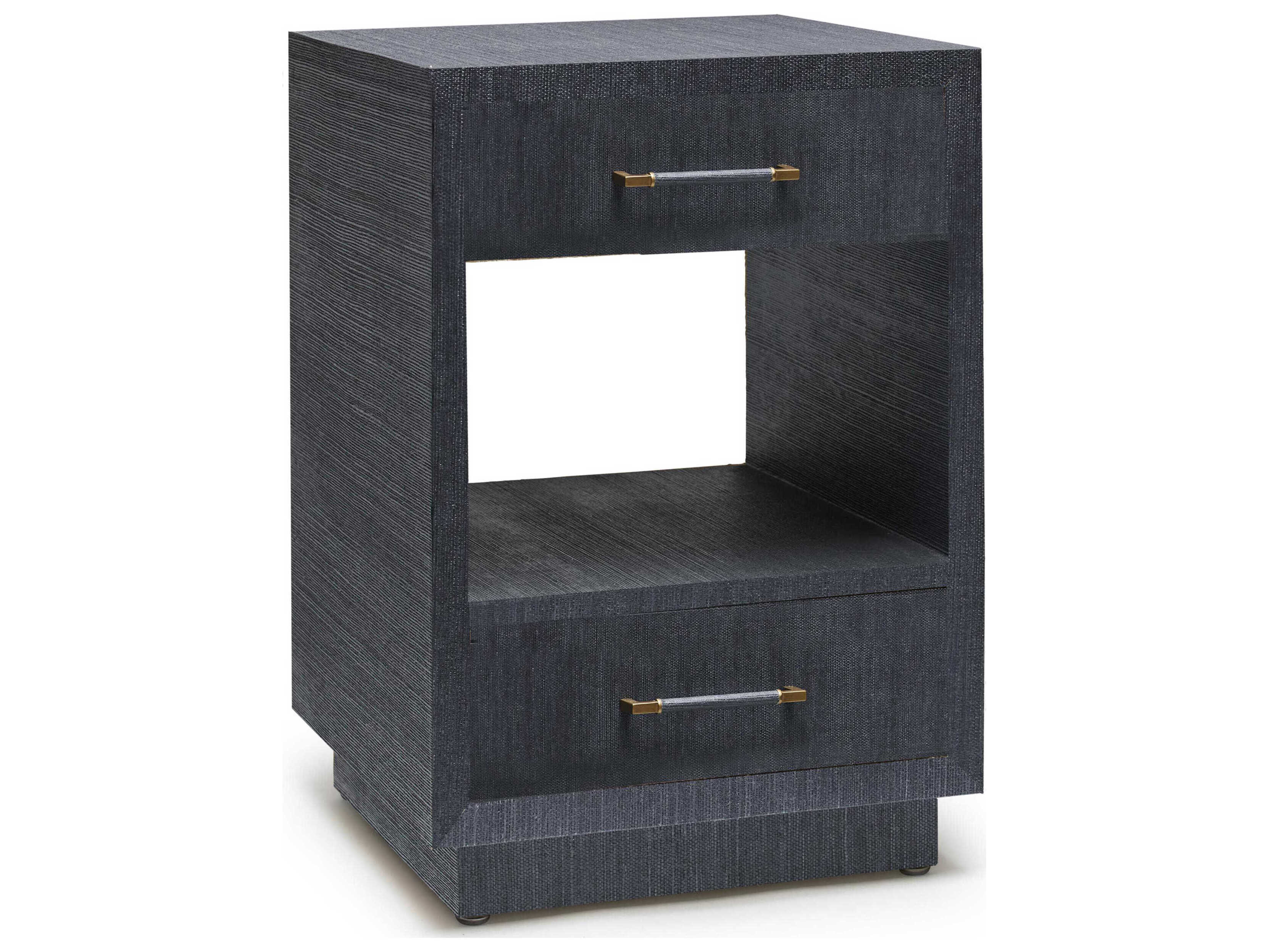 Interlude Home Taylor 2-Drawers Blue Chest Nightstand