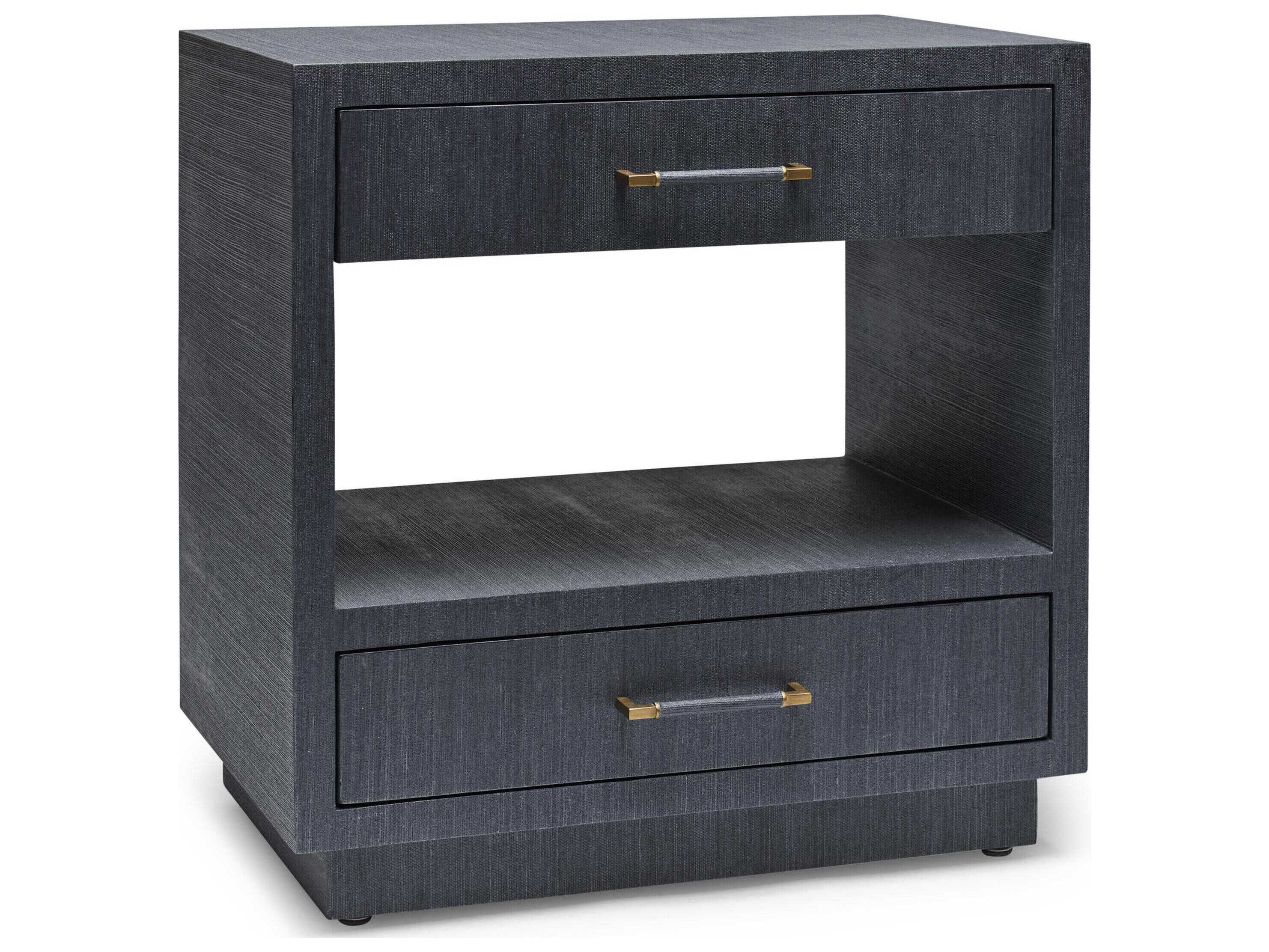 Interlude Home Taylor 2-Drawers Blue Chest Nightstand