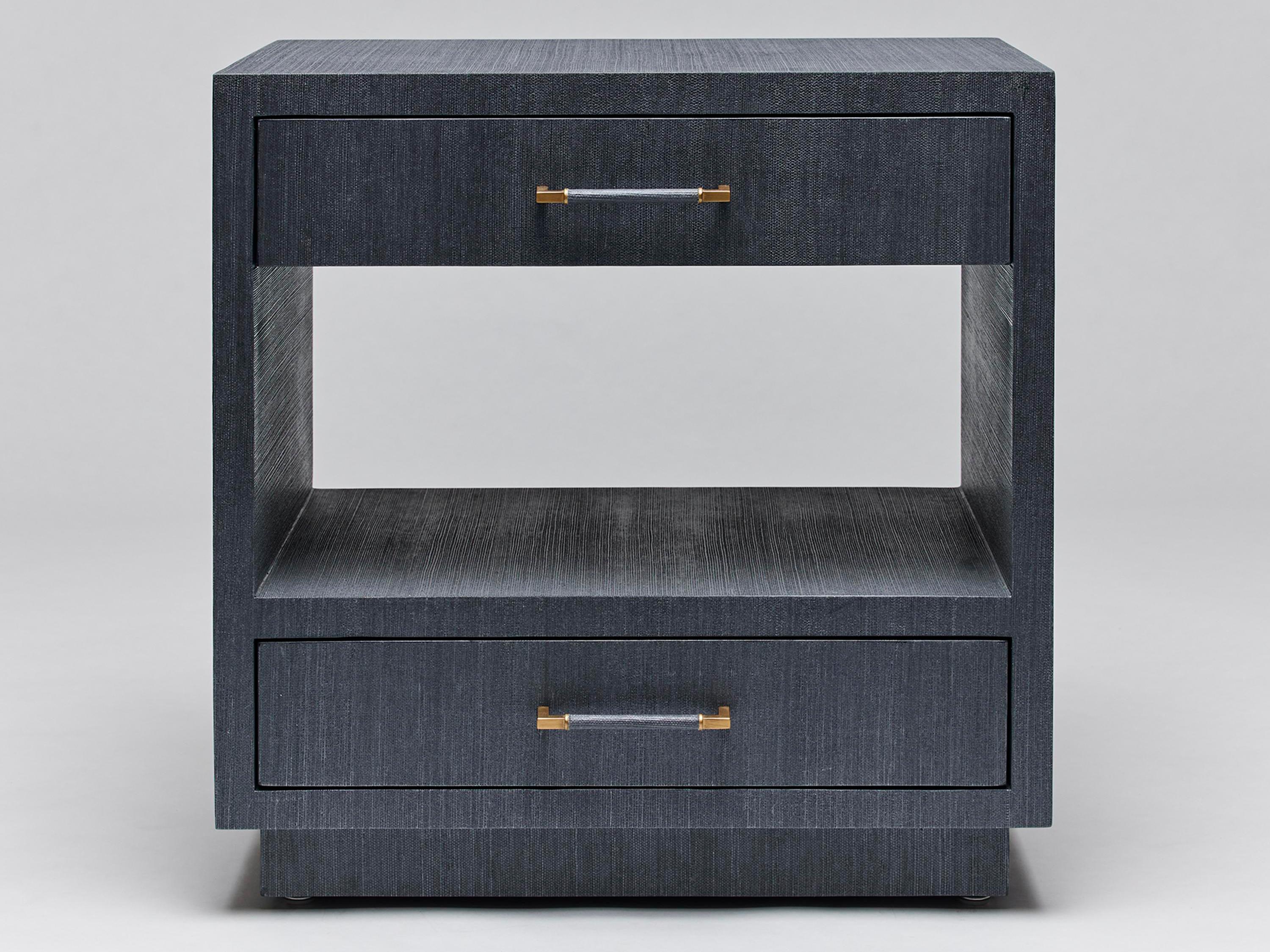 Interlude Home Taylor 2-Drawers Blue Chest Nightstand