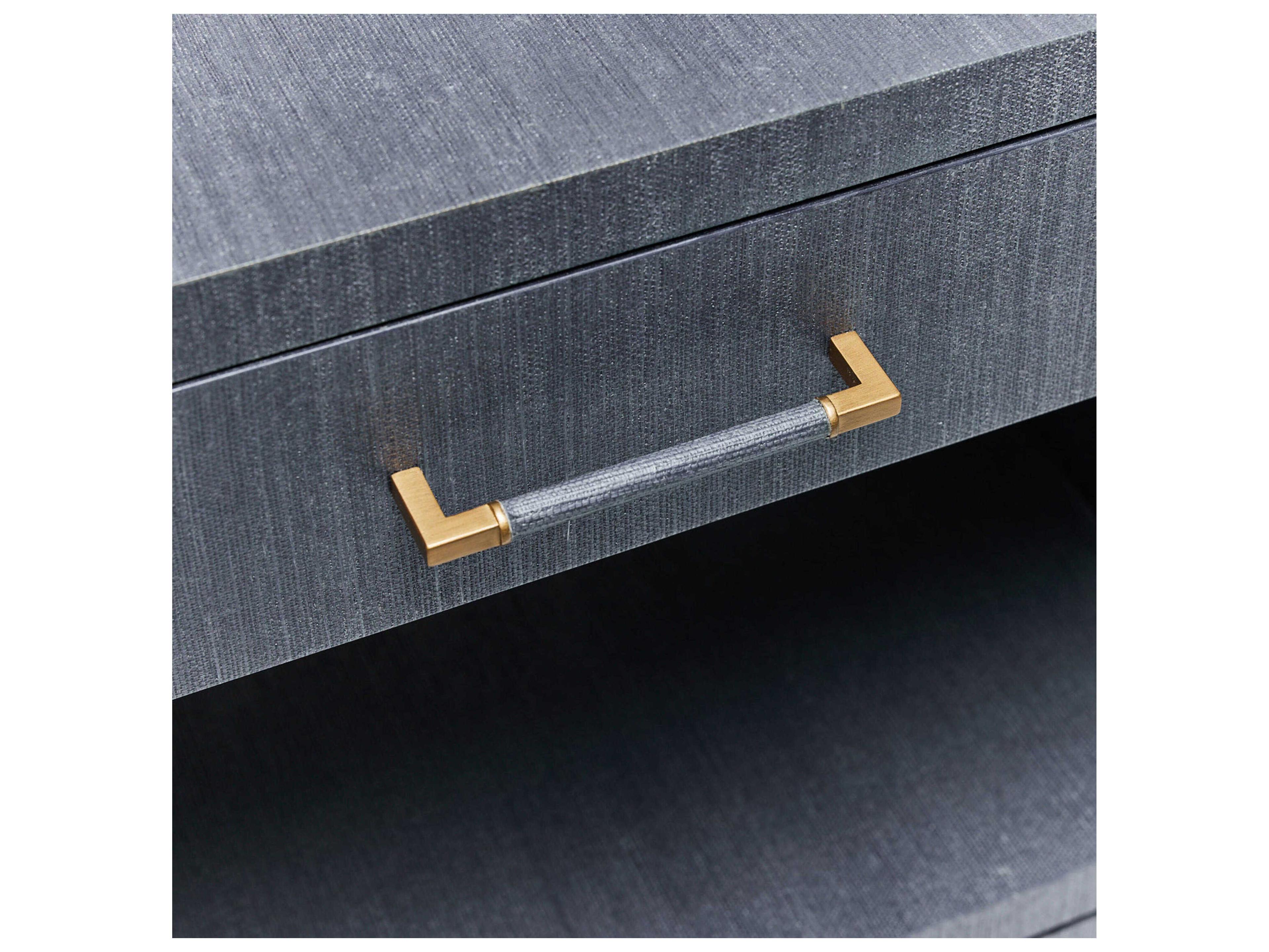 Interlude Home Taylor 2-Drawers Blue Chest Nightstand