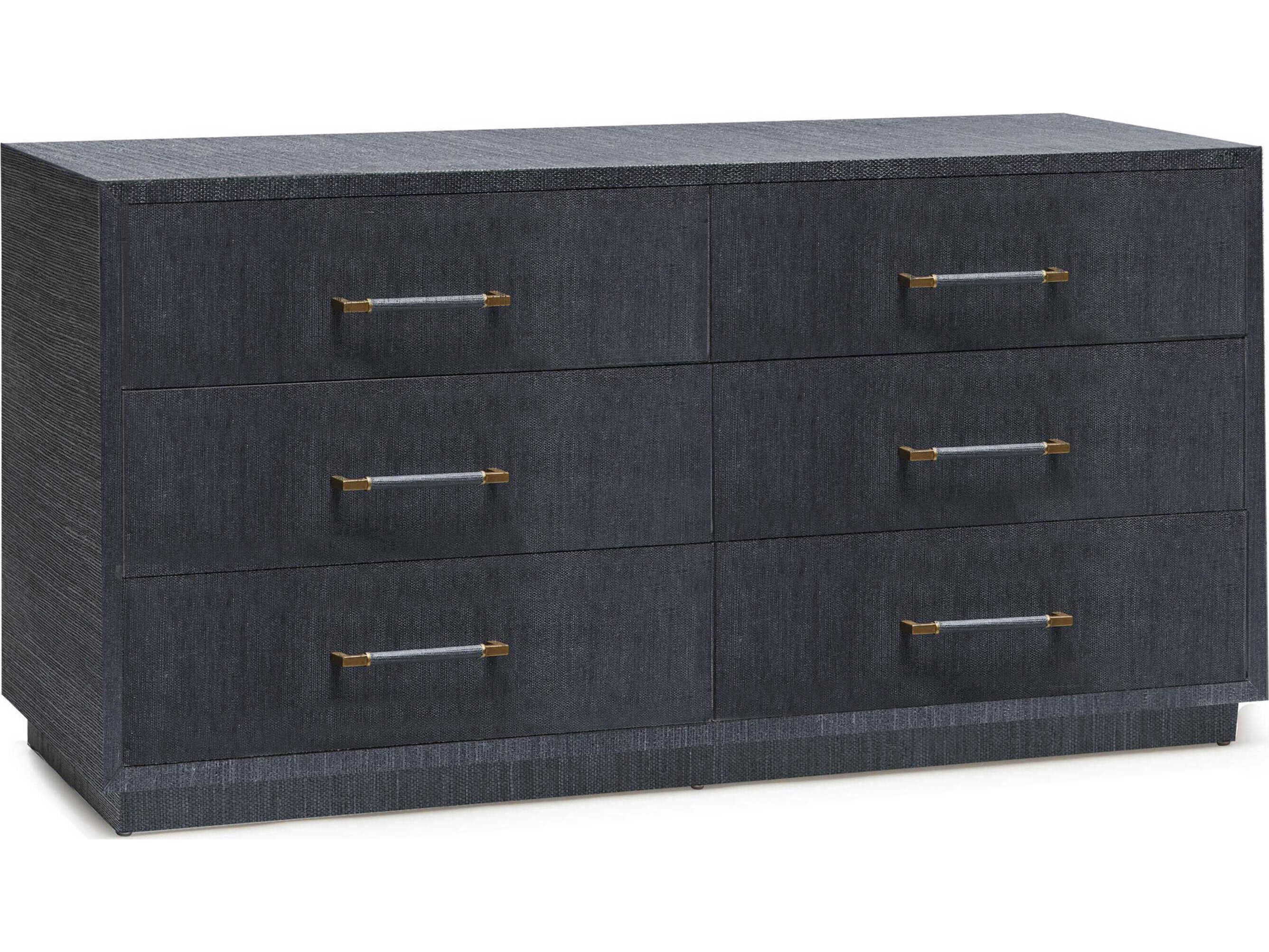 Interlude Home Taylor 6-Drawers Blue Double Dresser