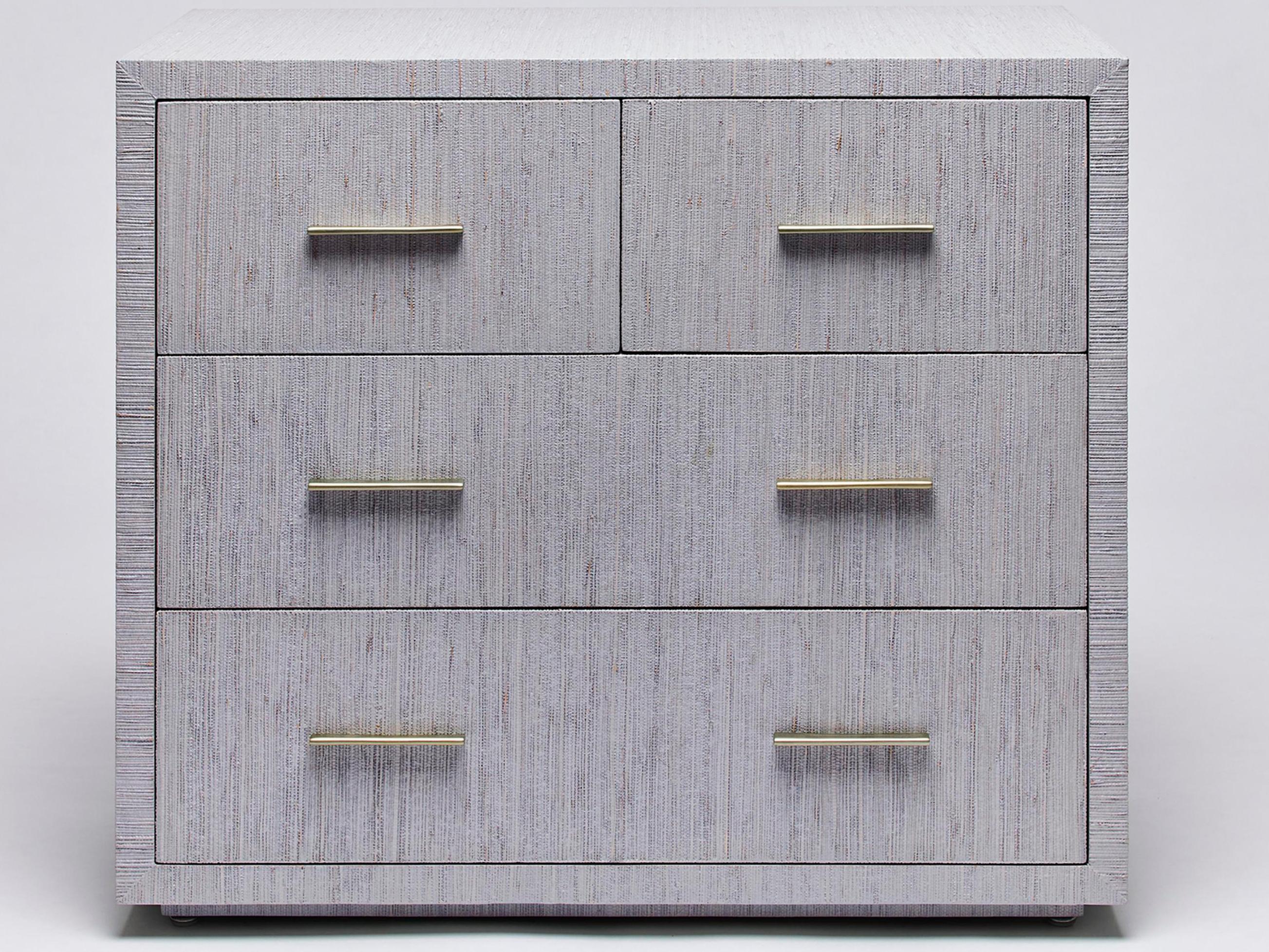Interlude Home Livia 4-Drawers Mist Champagne Silver Gray Accent Chest